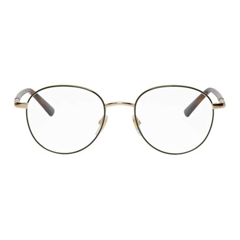 gucci gold & green round outline glasses|Gucci goldsmiths.